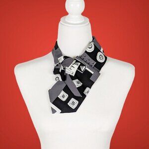 Ogsplosh Black White And Grey Women's Ascot Scarf BNWT